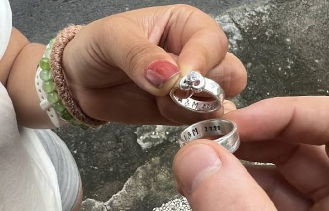 Personalized silver jewelry curated during a Bali tour
